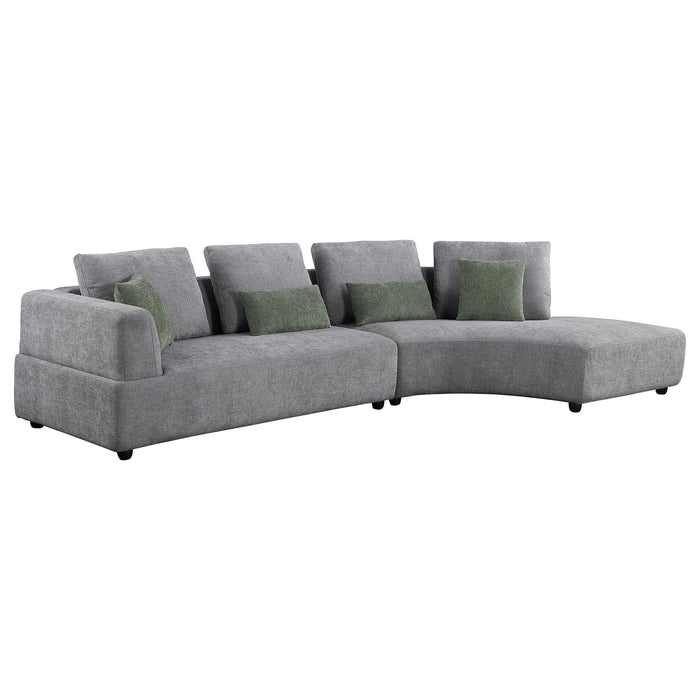 Toscano 134-inch Upholstered Sectional Sofa Grey - Casa Morelos / Coahuila Furniture (Oklahoma City, OK)