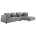 Toscano 134-inch Upholstered Sectional Sofa Grey - Casa Morelos / Coahuila Furniture (Oklahoma City, OK)