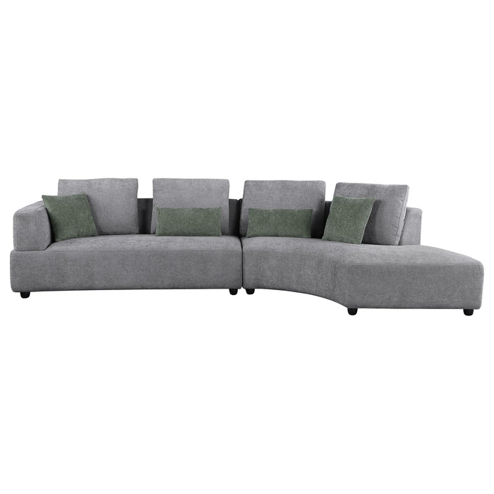 Toscano 134-inch Upholstered Sectional Sofa Grey - Casa Morelos / Coahuila Furniture (Oklahoma City, OK)