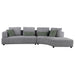 Toscano 134-inch Upholstered Sectional Sofa Grey - Casa Morelos / Coahuila Furniture (Oklahoma City, OK)