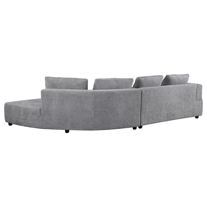 Toscano 134-inch Upholstered Sectional Sofa Grey - Casa Morelos / Coahuila Furniture (Oklahoma City, OK)