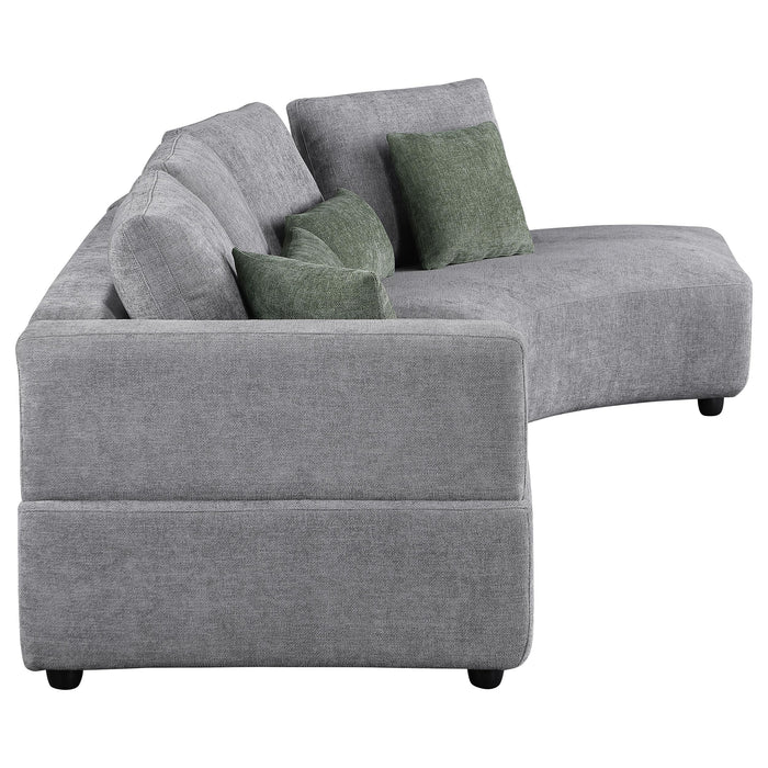 Toscano 134-inch Upholstered Sectional Sofa Grey - Casa Morelos / Coahuila Furniture (Oklahoma City, OK)