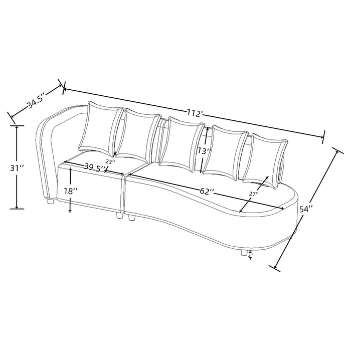 Fayette Upholstered Sectional Sofa Greige - Casa Morelos / Coahuila Furniture (Oklahoma City, OK)