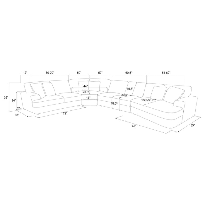 Emberson Upholstered Modular Sectional Sofa Ivory - Casa Morelos / Coahuila Furniture (Oklahoma City, OK)