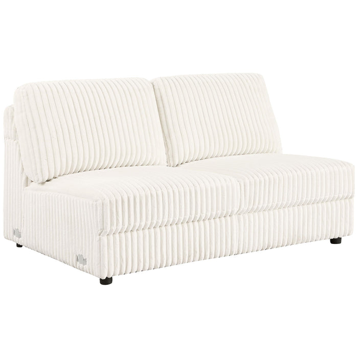 Emberson Upholstered Armless Loveseat Ivory - Casa Morelos / Coahuila Furniture (Oklahoma City, OK)