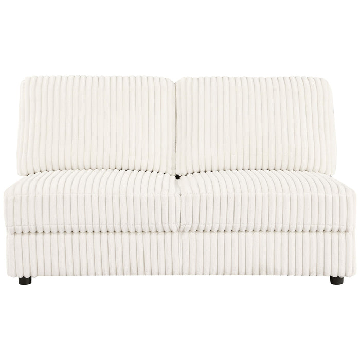 Emberson Upholstered Armless Loveseat Ivory - Casa Morelos / Coahuila Furniture (Oklahoma City, OK)