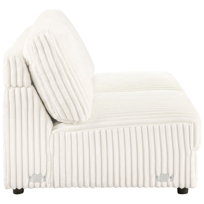 Emberson Upholstered Armless Loveseat Ivory - Casa Morelos / Coahuila Furniture (Oklahoma City, OK)