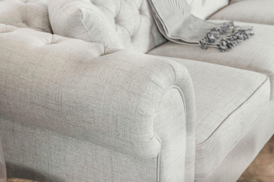 Cecilia Upholstered Tufted Chaise Sectional Sofa Oatmeal