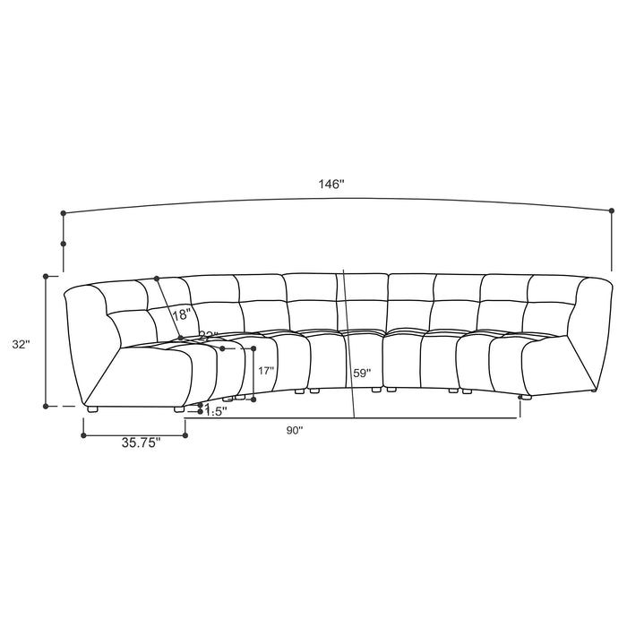 Charlotte Upholstered Modular Sectional Sofa Ivory - Casa Morelos / Coahuila Furniture (Oklahoma City, OK)