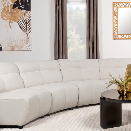 Charlotte Upholstered Curved Armless Chair Ivory - Casa Morelos / Coahuila Furniture (Oklahoma City, OK)