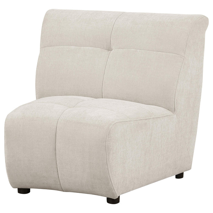 Charlotte Upholstered Curved Armless Chair Ivory - Casa Morelos / Coahuila Furniture (Oklahoma City, OK)