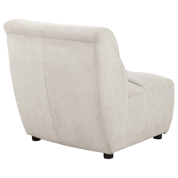 Charlotte Upholstered Curved Armless Chair Ivory - Casa Morelos / Coahuila Furniture (Oklahoma City, OK)