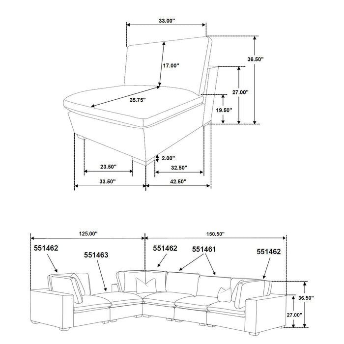 Lakeview Upholstered Modular Sectional - Casa Morelos / Coahuila Furniture (Oklahoma City, OK)