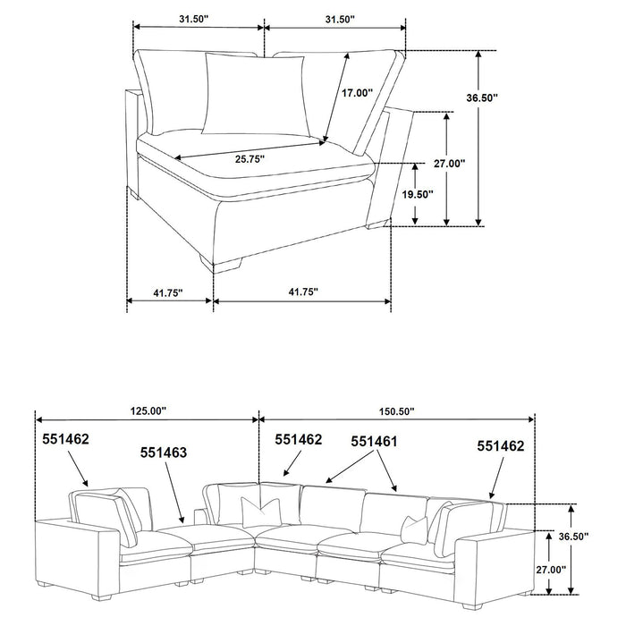 Lakeview Upholstered Modular Sectional - Casa Morelos / Coahuila Furniture (Oklahoma City, OK)