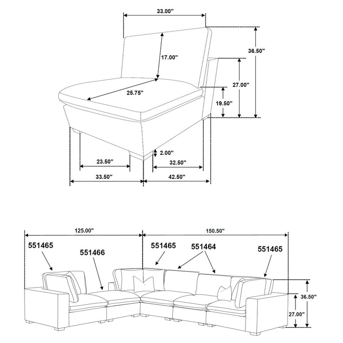 Lakeview Upholstered Modular Sectional - Casa Morelos / Coahuila Furniture (Oklahoma City, OK)