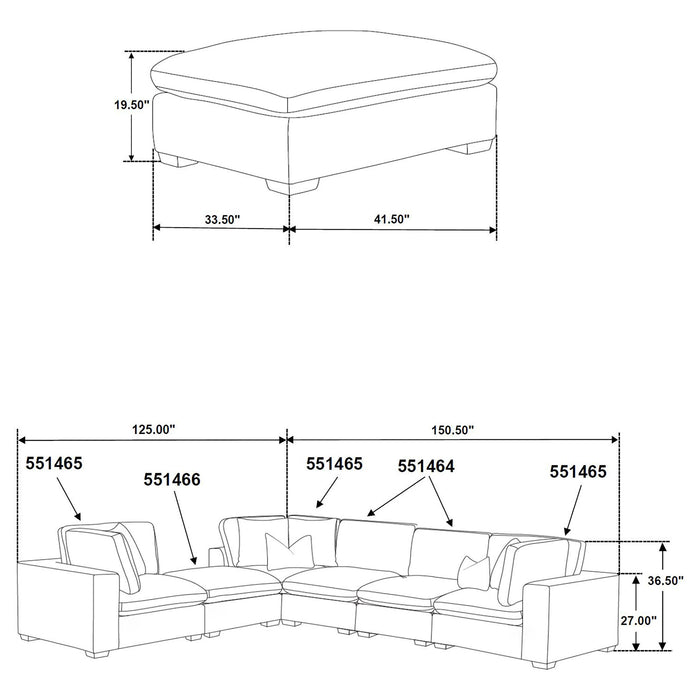 Lakeview Upholstered Modular Sectional - Casa Morelos / Coahuila Furniture (Oklahoma City, OK)