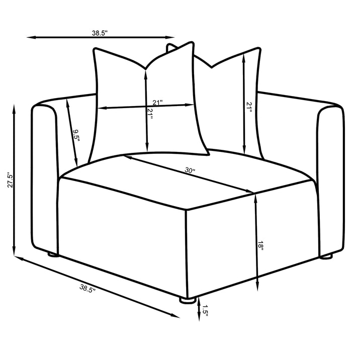 Jennifer Upholstered Corner Chair - Casa Morelos / Coahuila Furniture (Oklahoma City, OK)