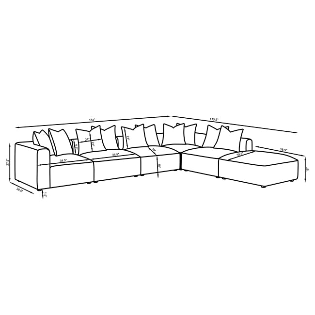 Jennifer Modular Sectional Grey - Casa Morelos / Coahuila Furniture (Oklahoma City, OK)