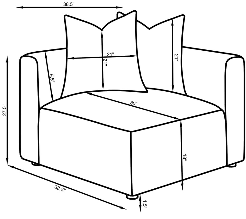 Jennifer Upholstered Corner Chair - Casa Morelos / Coahuila Furniture (Oklahoma City, OK)