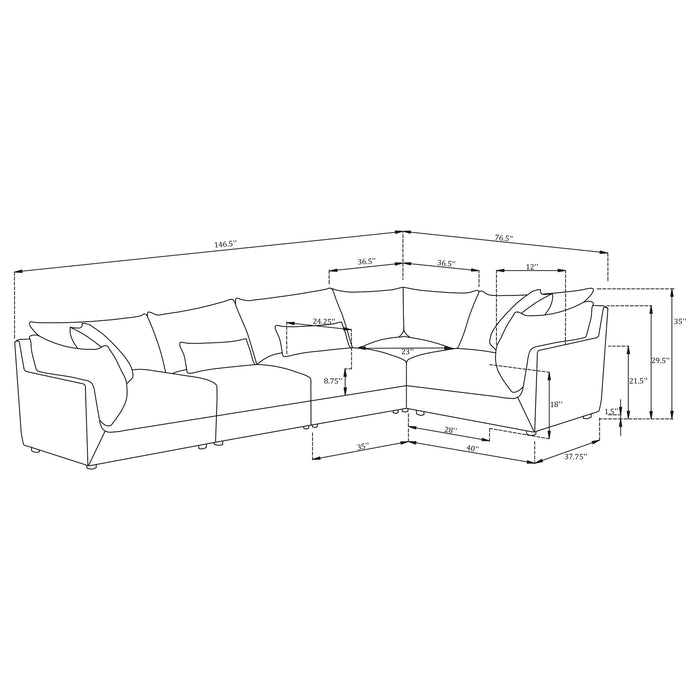 Sasha 5 Piece Sectionals - Casa Morelos / Coahuila Furniture (Oklahoma City, OK)