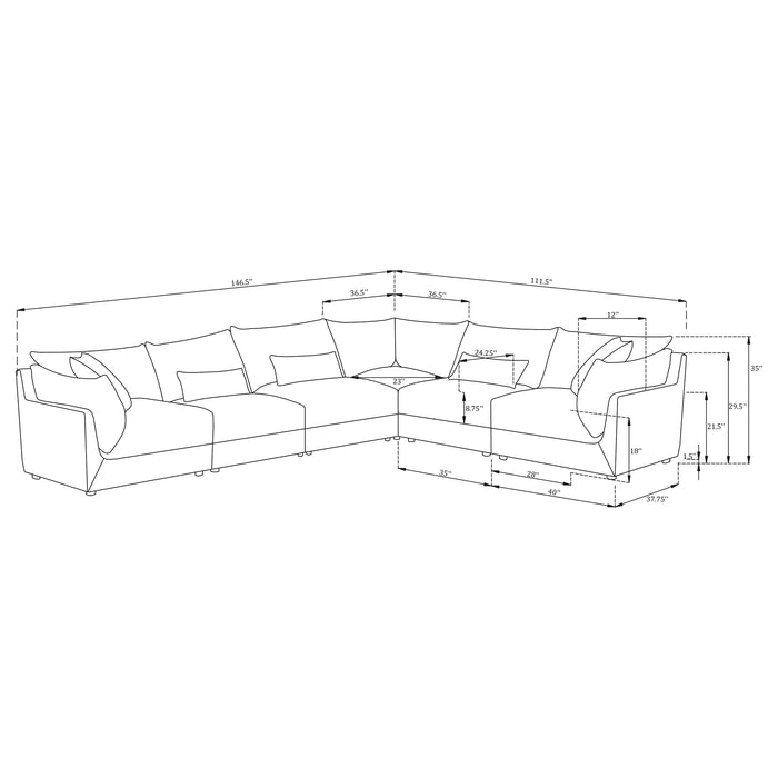 Sasha 6 Piece Sectionals - Casa Morelos / Coahuila Furniture (Oklahoma City, OK)