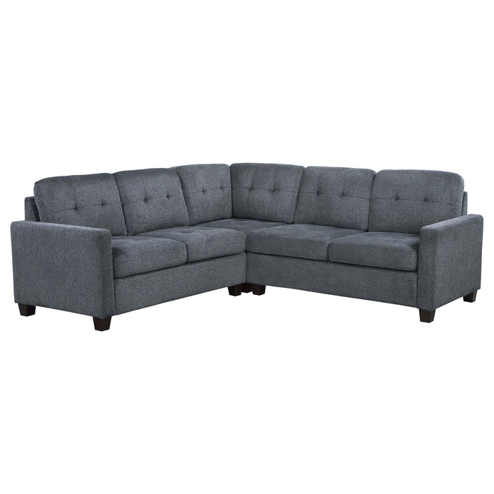 Georgina 3-piece Upholstered Sectional Sofa Steel Beige - Casa Morelos / Coahuila Furniture (Oklahoma City, OK)