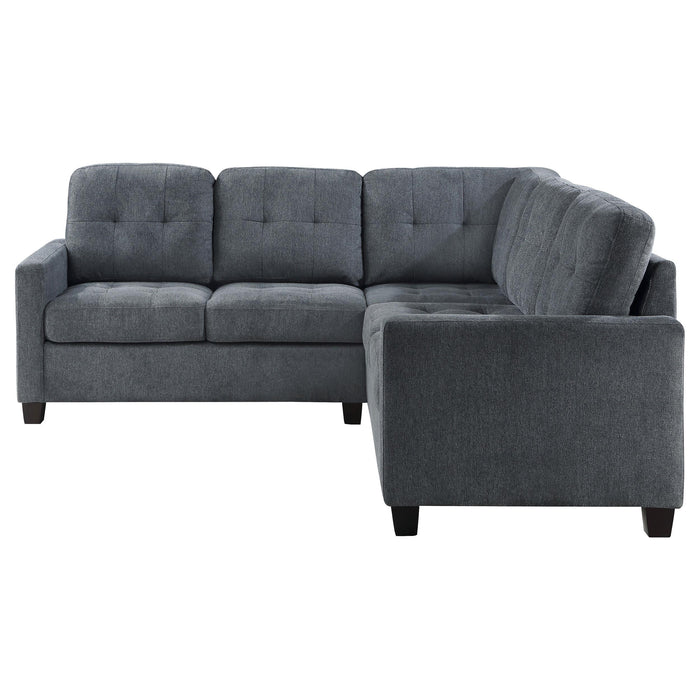 Georgina 3-piece Upholstered Sectional Sofa Steel Beige - Casa Morelos / Coahuila Furniture (Oklahoma City, OK)