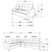 Georgina 3-piece Upholstered Sectional Sofa Steel Beige - Casa Morelos / Coahuila Furniture (Oklahoma City, OK)