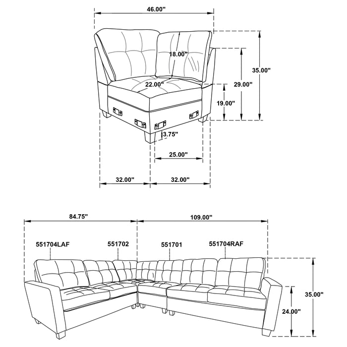 Georgina Modular Sectionals Upholstered - Casa Morelos / Coahuila Furniture (Oklahoma City, OK)