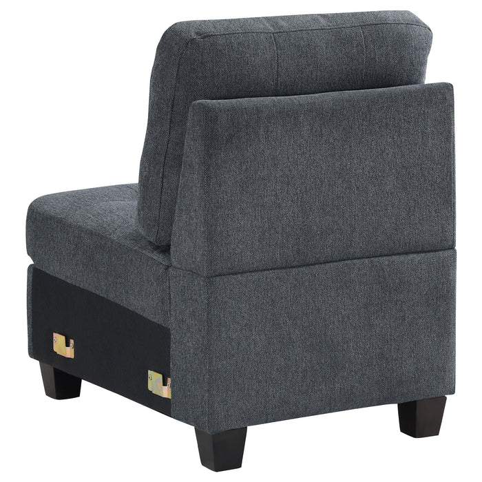 Georgina Upholstered Armless Chair Steel - Casa Morelos / Coahuila Furniture (Oklahoma City, OK)