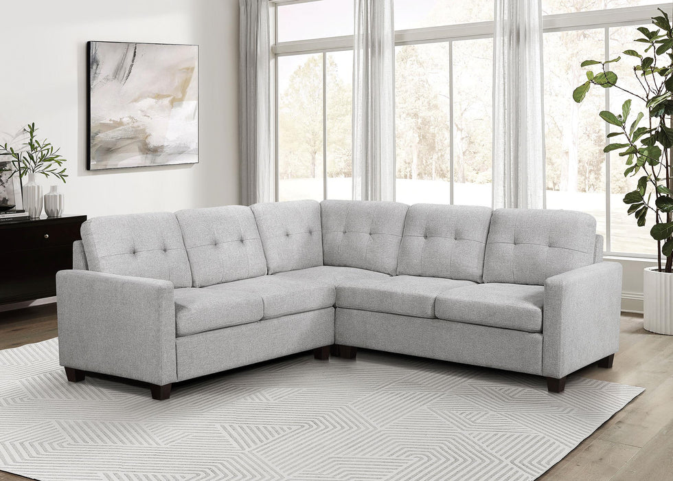 Georgina 3-piece Upholstered Sectional Sofa Steel Beige - Casa Morelos / Coahuila Furniture (Oklahoma City, OK)