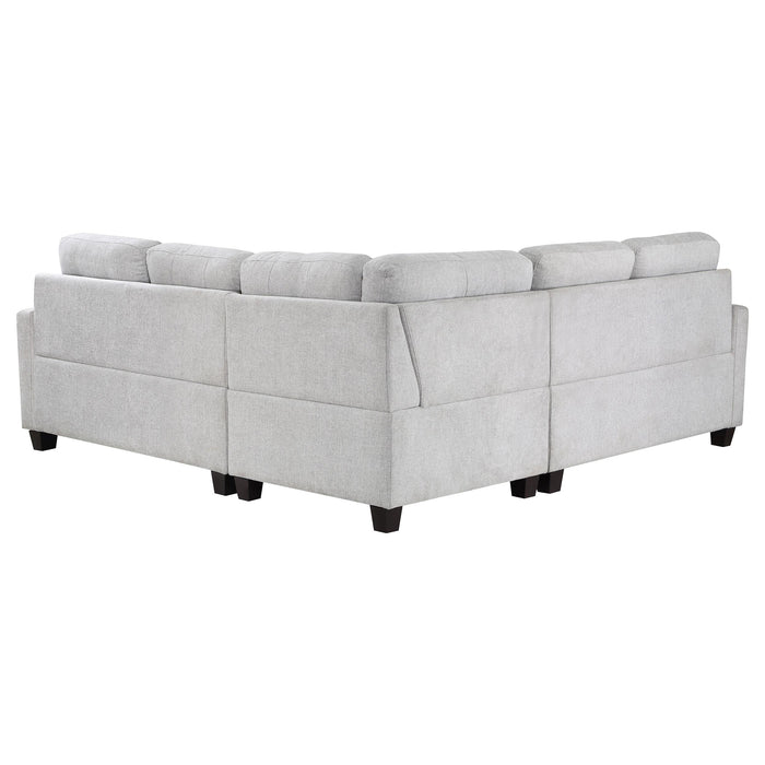 Georgina 3-piece Upholstered Sectional Sofa Steel Beige - Casa Morelos / Coahuila Furniture (Oklahoma City, OK)