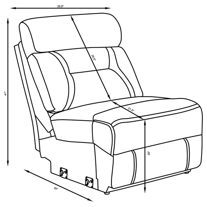 Higgins Upholstered Armless Chair Grey - Casa Morelos / Coahuila Furniture (Oklahoma City, OK)