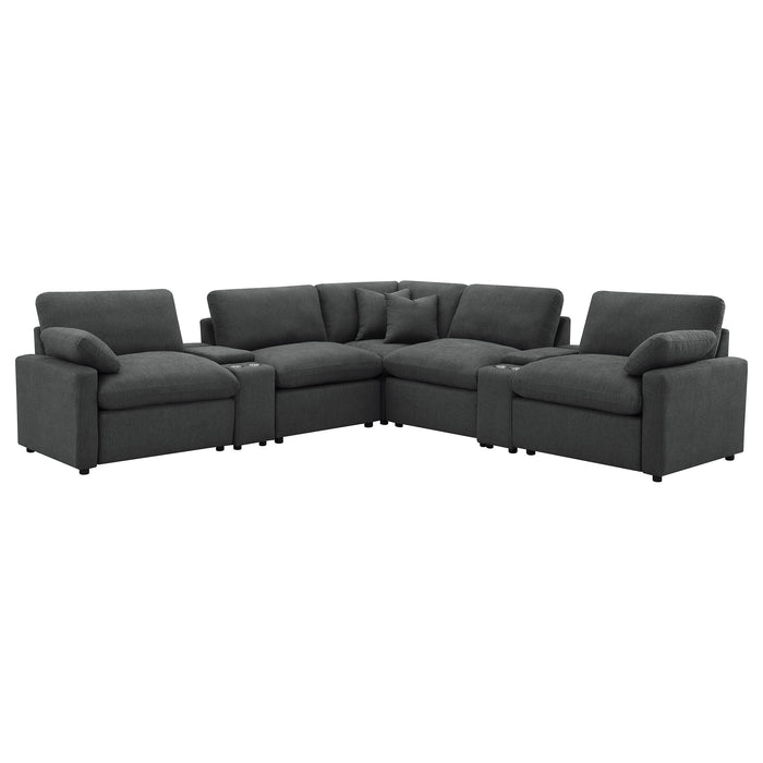 Collins Black & White Reclining Sectional - Casa Morelos / Coahuila Furniture (Oklahoma City, OK)