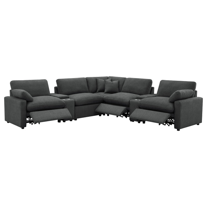 Collins Black & White Reclining Sectional - Casa Morelos / Coahuila Furniture (Oklahoma City, OK)