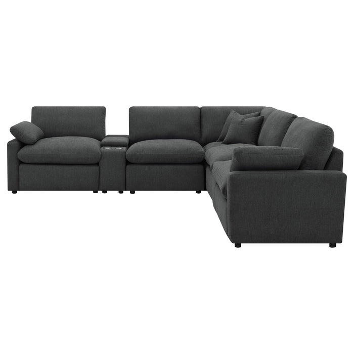 Collins Black & White Reclining Sectional - Casa Morelos / Coahuila Furniture (Oklahoma City, OK)