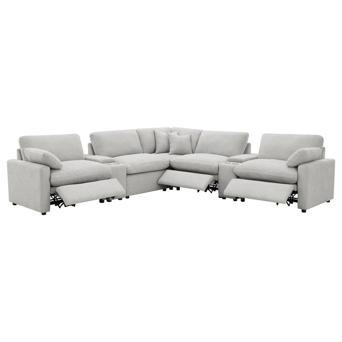 Collins Black & White Reclining Sectional - Casa Morelos / Coahuila Furniture (Oklahoma City, OK)
