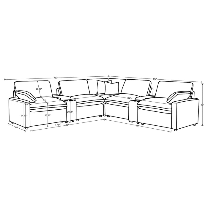 Collins Black & White Reclining Sectional - Casa Morelos / Coahuila Furniture (Oklahoma City, OK)