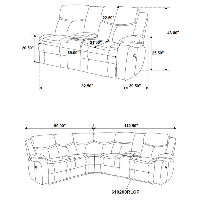 Sycamore Reclining Sectionals - Casa Morelos / Coahuila Furniture (Oklahoma City, OK)
