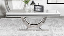 Kerwin U-base Rectangle Coffee Table White and Chrome - Casa Morelos / Coahuila Furniture (Oklahoma City, OK)