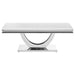 Kerwin U-base Rectangle Coffee Table White and Chrome - Casa Morelos / Coahuila Furniture (Oklahoma City, OK)