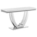 Kerwin U-base Rectangle Sofa Table White and Chrome - Casa Morelos / Coahuila Furniture (Oklahoma City, OK)