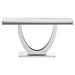 Kerwin U-base Rectangle Sofa Table White and Chrome - Casa Morelos / Coahuila Furniture (Oklahoma City, OK)