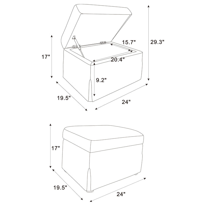 Winter Ottomans - Casa Morelos / Coahuila Furniture (Oklahoma City, OK)