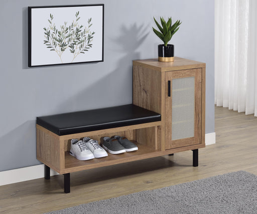 Teller 1-door Entryway Shoe Storage Cabinet Natural Oak - Casa Morelos / Coahuila Furniture (Oklahoma City, OK)
