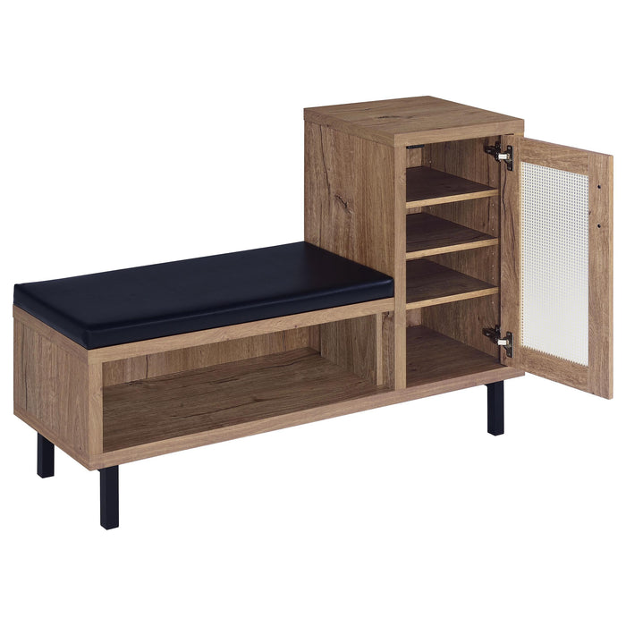 Teller 1-door Entryway Shoe Storage Cabinet Natural Oak - Casa Morelos / Coahuila Furniture (Oklahoma City, OK)
