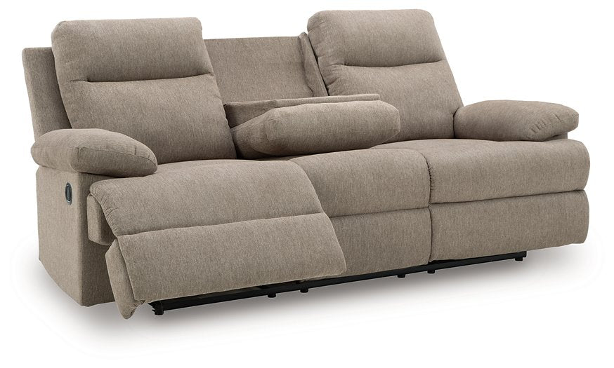 Side-Swipe Reclining Sofa with Drop Down Table - Casa Morelos / Coahuila Furniture (Oklahoma City, OK)