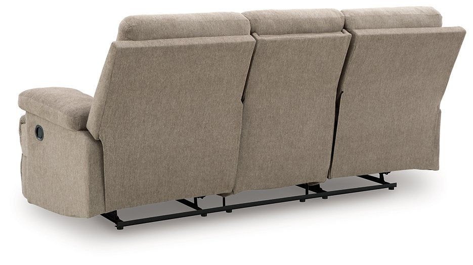 Side-Swipe Reclining Sofa with Drop Down Table - Casa Morelos / Coahuila Furniture (Oklahoma City, OK)