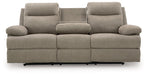Side-Swipe Reclining Sofa with Drop Down Table - Casa Morelos / Coahuila Furniture (Oklahoma City, OK)