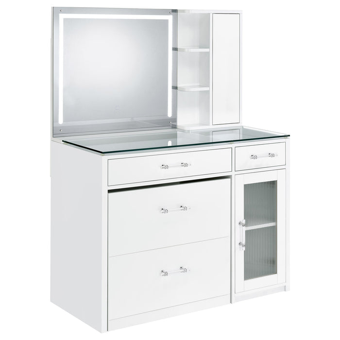 Flora 2-drawer Vanity Set with LED Mirror High Gloss - Casa Morelos / Coahuila Furniture (Oklahoma City, OK)